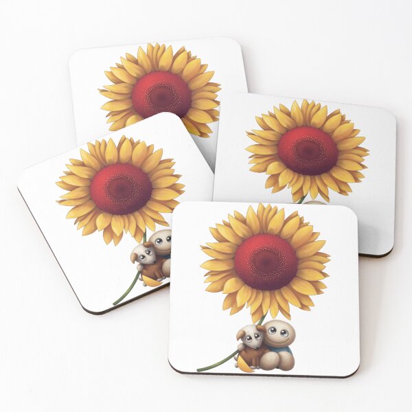 Item preview, Cute Sunflower with Adorable Puppy and Doll Friends – Whimsical Kids Art designed and sold by RaresS.