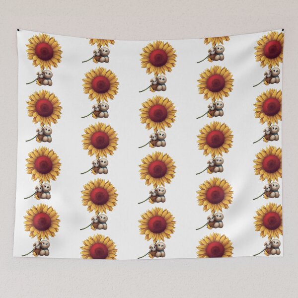Item preview, Cute Sunflower with Adorable Puppy and Doll Friends – Whimsical Kids Art designed and sold by RaresS.