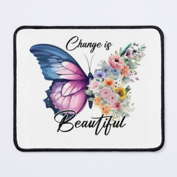 Item preview, Change is Beautiful Floral Butterfly Inspirational Quote designed and sold by Hey! your search is end here.