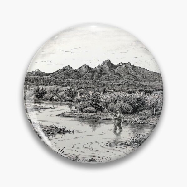 Item preview, Vintage Fly Fishing in the Mountains designed and sold by Stefanrajzer.