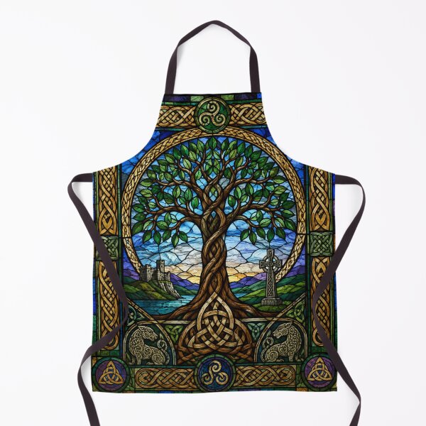 Item preview, Celtic Tree of Life Stained Glass – Sacred Knotwork Fantasy Art designed and sold by Karszul.