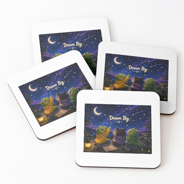 Item preview, Dream Big | Cute Night Sky Friendship Art designed and sold by Happy Ghost Studio.