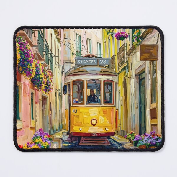 Item preview, Lisbon Tram 28 Impressionist Painting designed and sold by travelwitheric.