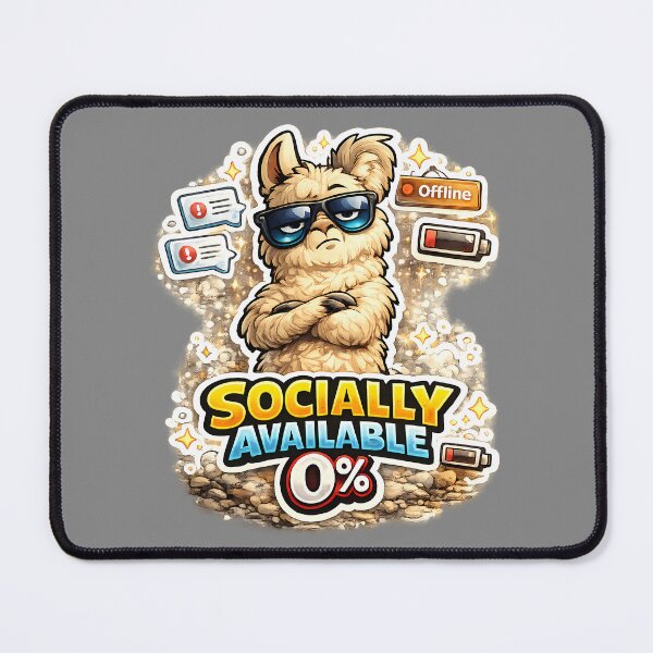 Item preview, Socially Available 0% Funny Llama Introvert Meme Sticker – Sarcastic Social Battery Animal Design designed and sold by lazygum.