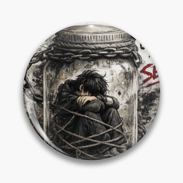 Item preview, Stuck on Myself – Trapped Mind Sticker designed and sold by Genzfirevibes.