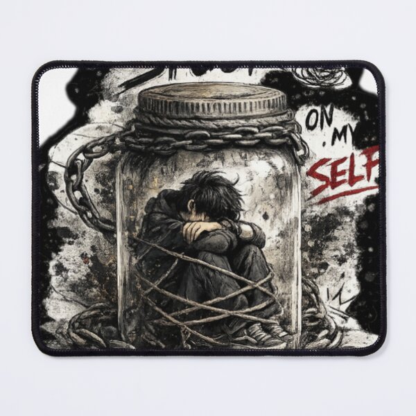 Item preview, Stuck on Myself – Trapped Mind Sticker designed and sold by Genzfirevibes.