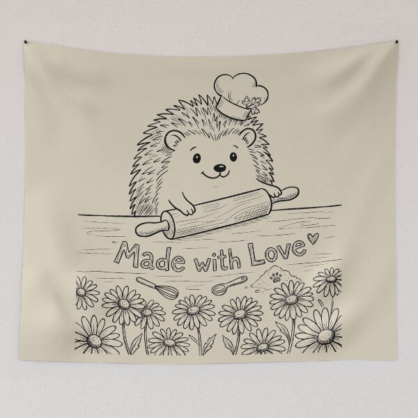 Item preview, Hedgehog Baker - Cottagecore Art designed and sold by bapupa.