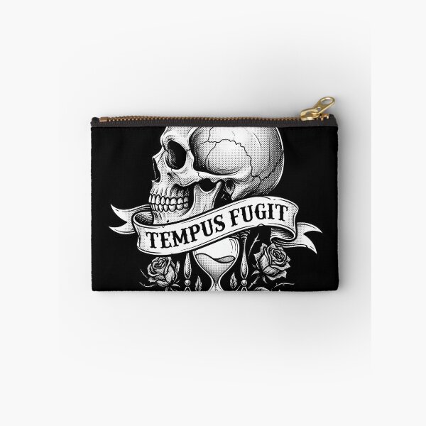 Item preview, Tempus Fugit Skull Hourglass and Flowers designed and sold by nuel-art.