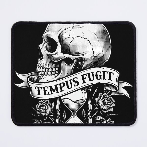 Item preview, Tempus Fugit Skull Hourglass and Flowers designed and sold by nuel-art.