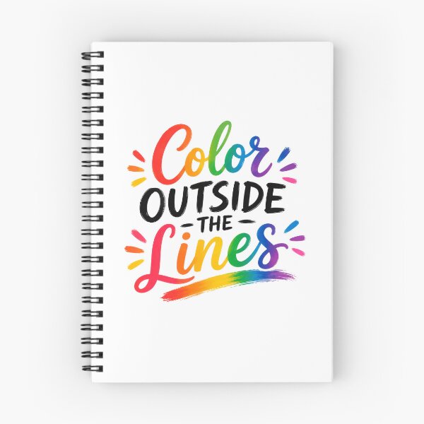 Item preview, Color Outside the Lines Rainbow Typography Pride Quote designed and sold by INVITOARTE.