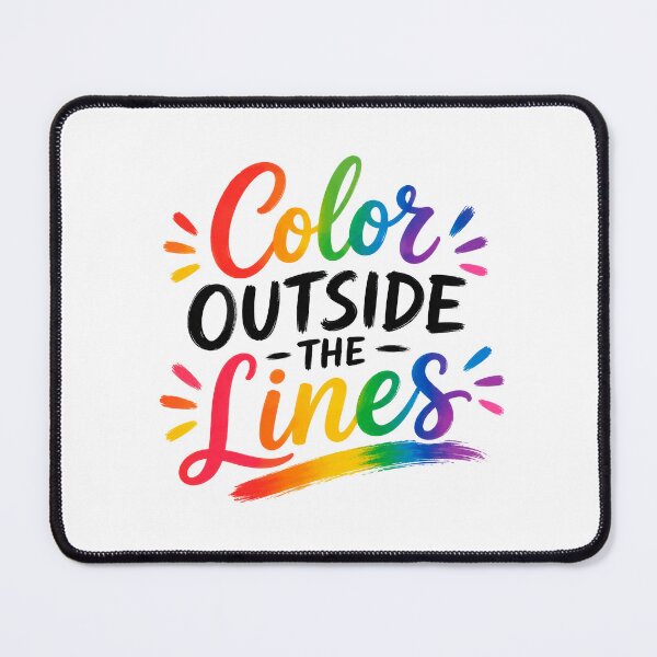 Item preview, Color Outside the Lines Rainbow Typography Pride Quote designed and sold by INVITOARTE.