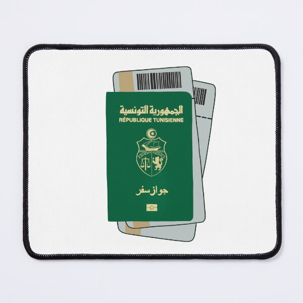 Item preview, Tunisian Passport and Travel Tickets Illustration designed and sold by Minilosha.