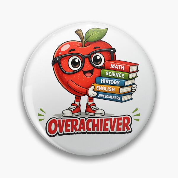 Item preview, Overachiever Funny Nerdy Apple Books School Teacher Design designed and sold by irfanshikh.