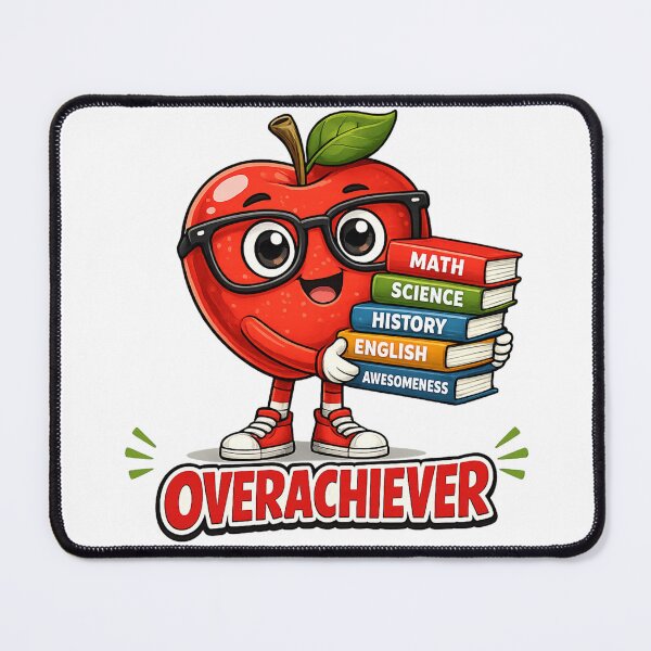 Item preview, Overachiever Funny Nerdy Apple Books School Teacher Design designed and sold by irfanshikh.