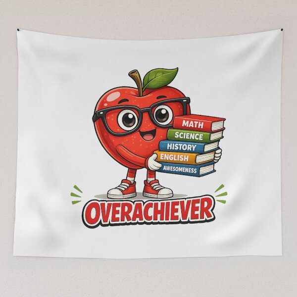 Item preview, Overachiever Funny Nerdy Apple Books School Teacher Design designed and sold by irfanshikh.