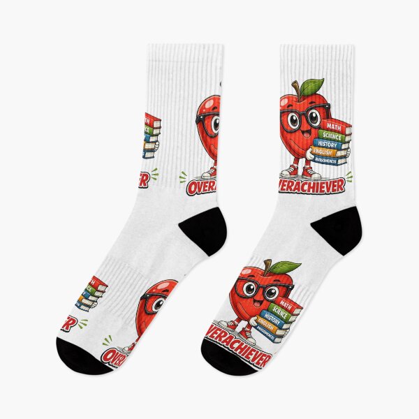 Item preview, Overachiever Funny Nerdy Apple Books School Teacher Design designed and sold by irfanshikh.