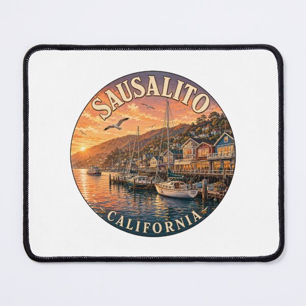 Item preview, Sausalito California: Marina Sunset Badge designed and sold by CircinusStore.