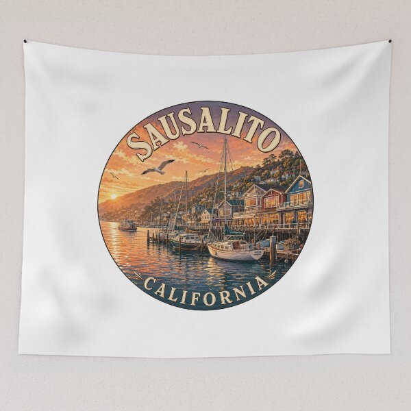 Item preview, Sausalito California: Marina Sunset Badge designed and sold by CircinusStore.