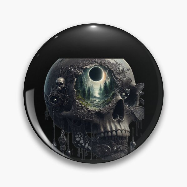 Item preview, Eclipse within the Skull – Dark Lace Filigree Mindscape designed and sold by LujziWorld.