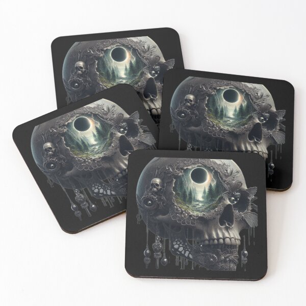 Item preview, Eclipse within the Skull – Dark Lace Filigree Mindscape designed and sold by LujziWorld.