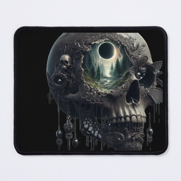 Item preview, Eclipse within the Skull – Dark Lace Filigree Mindscape designed and sold by LujziWorld.