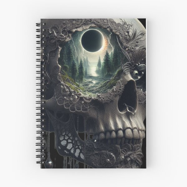 Item preview, Eclipse within the Skull – Dark Lace Filigree Mindscape designed and sold by LujziWorld.
