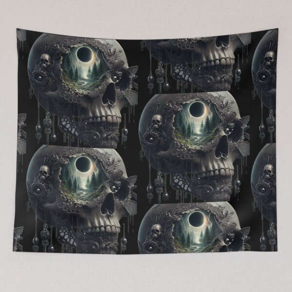 Item preview, Eclipse within the Skull – Dark Lace Filigree Mindscape designed and sold by LujziWorld.