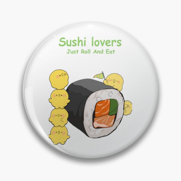 Item preview, Kawaii Sushi Roll Lovers Illustration designed and sold by HobbyCraftTees.