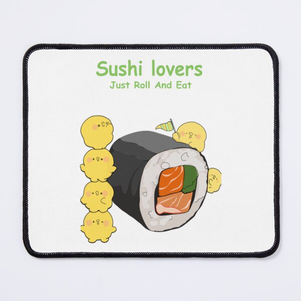 Item preview, Kawaii Sushi Roll Lovers Illustration designed and sold by HobbyCraftTees.