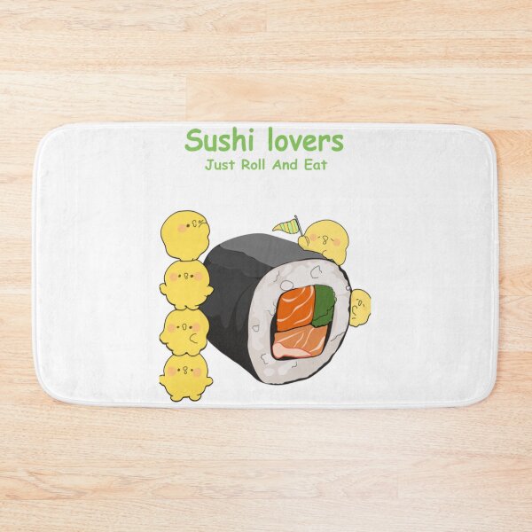 Item preview, Kawaii Sushi Roll Lovers Illustration designed and sold by HobbyCraftTees.