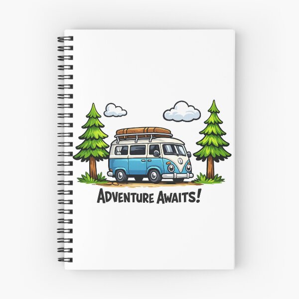 Item preview, Adventure Awaits Vintage Camper Van Road Trip Design designed and sold by myforestfog.