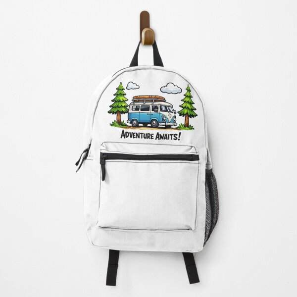 Item preview, Adventure Awaits Vintage Camper Van Road Trip Design designed and sold by myforestfog.