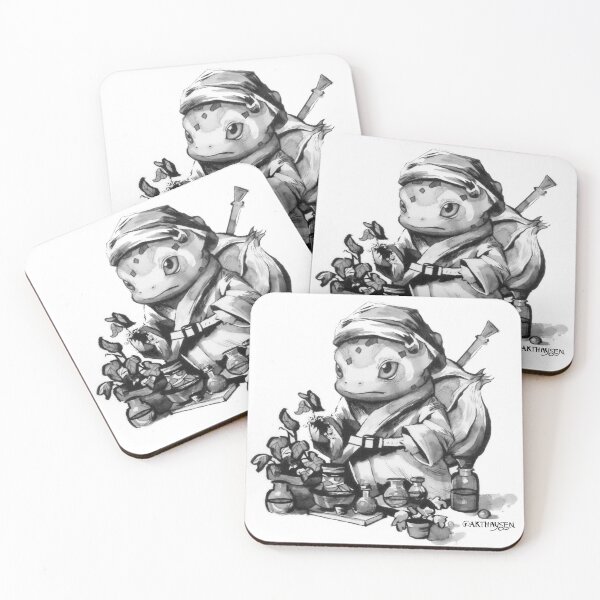 Item preview, Healing Grass Type Bulba Dressed as a Herbalist - Original Ink Artwork designed and sold by akthaysen.