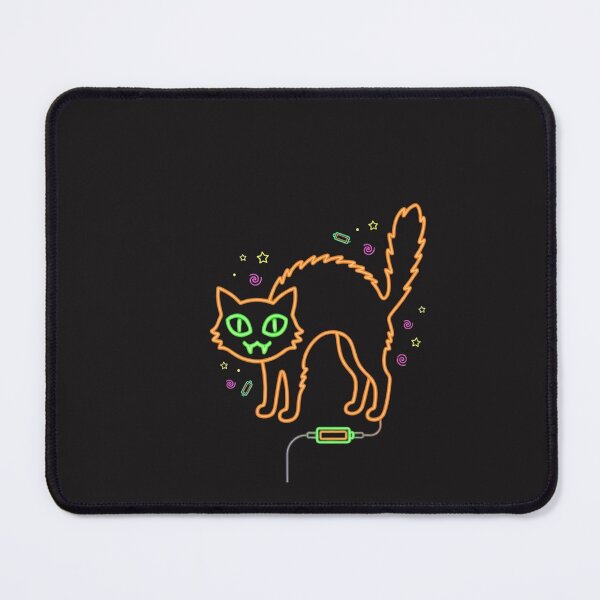 Item preview, Cyberpunk Neon Black Cat Spooky Halloween - Glowing Gamer Sticker designed and sold by alalame.