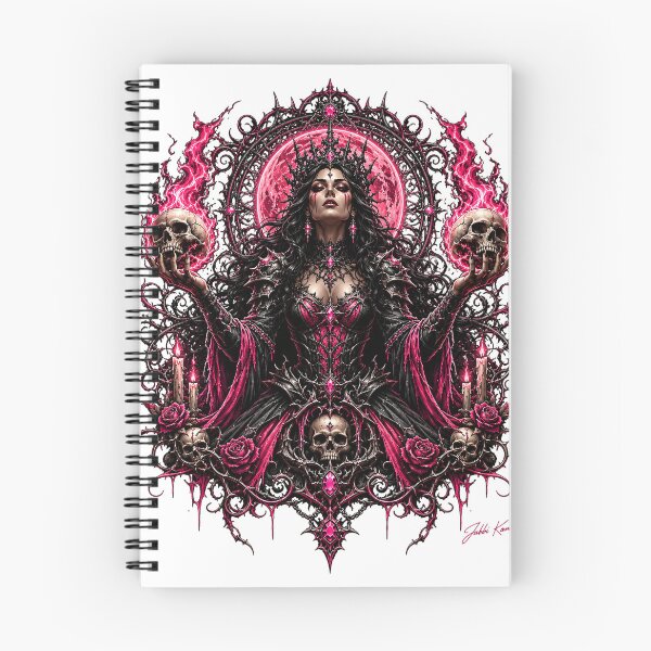Item preview, Pink Necromancer Queen With Skulls designed and sold by JabbiKamost.