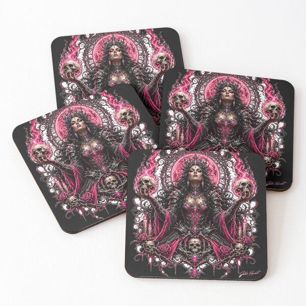 Item preview, Pink Necromancer Queen With Skulls designed and sold by JabbiKamost.