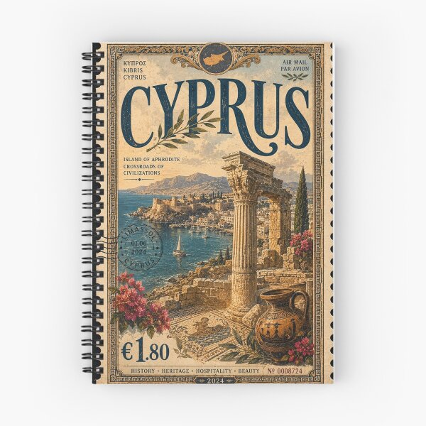 Item preview, Cyprus Vintage Postal Stamp - Island of Aphrodite Ruins Art designed and sold by ernestbullone.