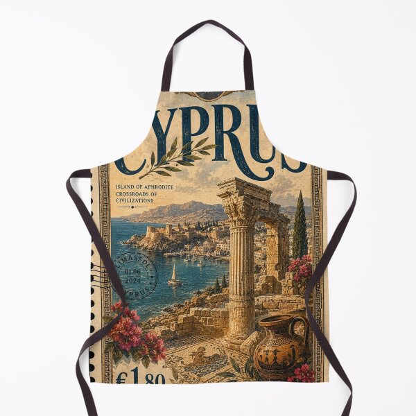 Item preview, Cyprus Vintage Postal Stamp - Island of Aphrodite Ruins Art designed and sold by ernestbullone.