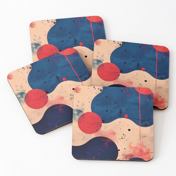 Item preview, Grunge Abstract Blobs | Red Navy Cream Splatter Art designed and sold by Shirdon2.