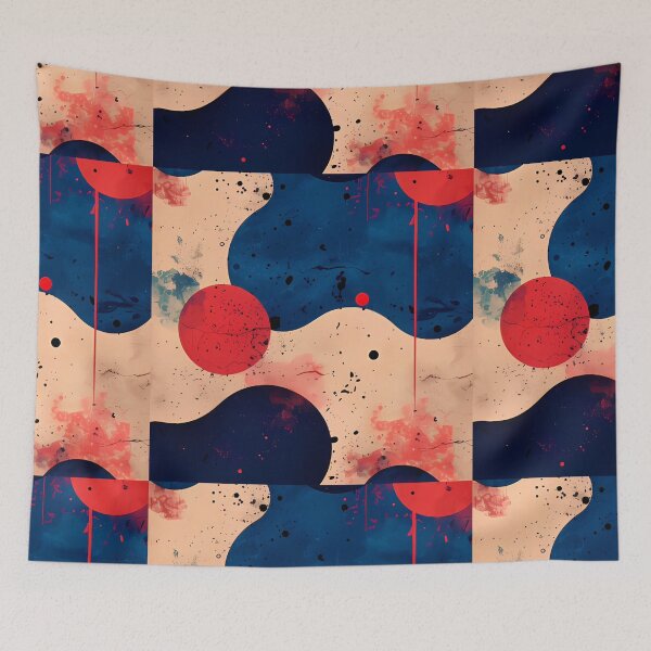 Item preview, Grunge Abstract Blobs | Red Navy Cream Splatter Art designed and sold by Shirdon2.