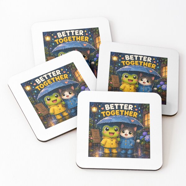 Item preview, Better Together | Cute Rainy Day Friendship Aesthetic designed and sold by QuirkNest Studio .