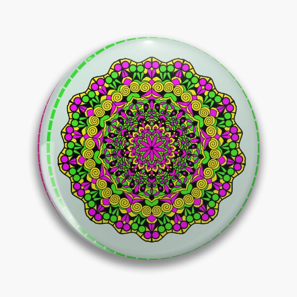 Item preview, Colorful flower mandala on green background designed and sold by ChaReePat.