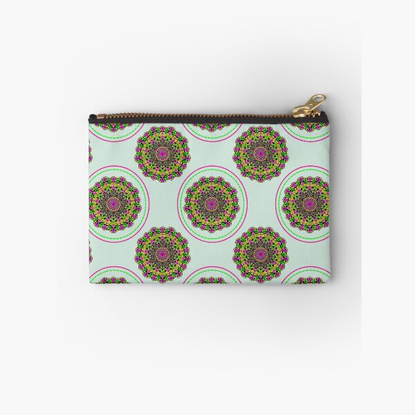 Item preview, Colorful flower mandala on green background designed and sold by ChaReePat.