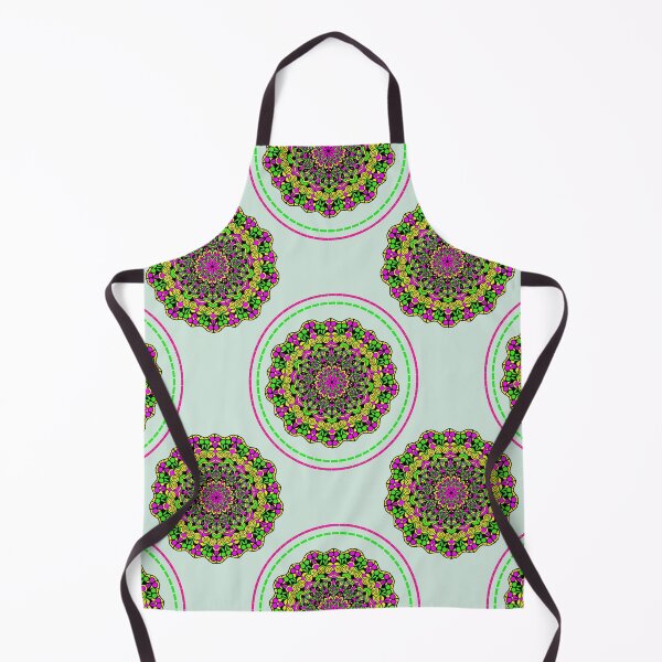 Item preview, Colorful flower mandala on green background designed and sold by ChaReePat.