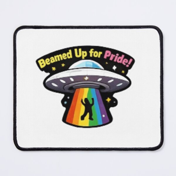 Item preview, Beamed Up for Pride UFO Rainbow Pride designed and sold by Pixanova.