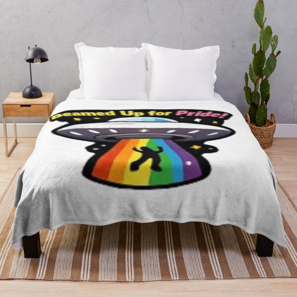 Item preview, Beamed Up for Pride UFO Rainbow Pride designed and sold by Pixanova.