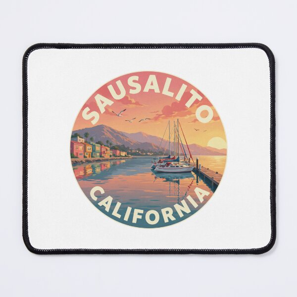 Item preview, Sausalito California: Coastal Bay Illustration designed and sold by CircinusStore.