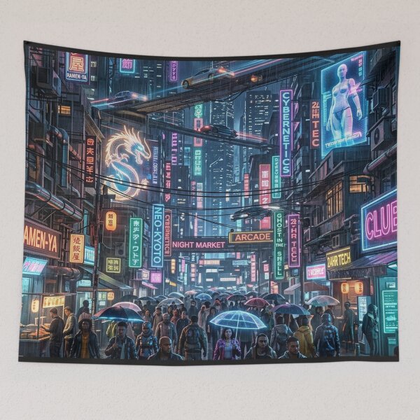 Item preview, Cyberpunk City Jigsaw Puzzle | Neon Night Rain Street Art | Gift for Sci-Fi Fans designed and sold by YNAMREG.