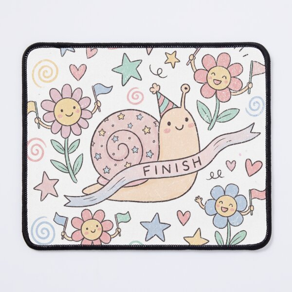 Item preview, Finish Line Snail — Kawaii Pastel Encouragement Doodle Art designed and sold by lenalenspod.