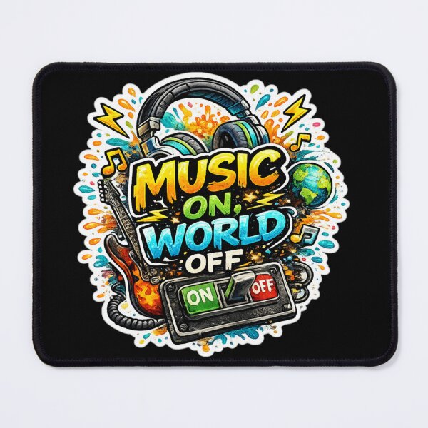 Artikelvorschau, Music On, World Off entworfen und verkauft von Beluga Cat.